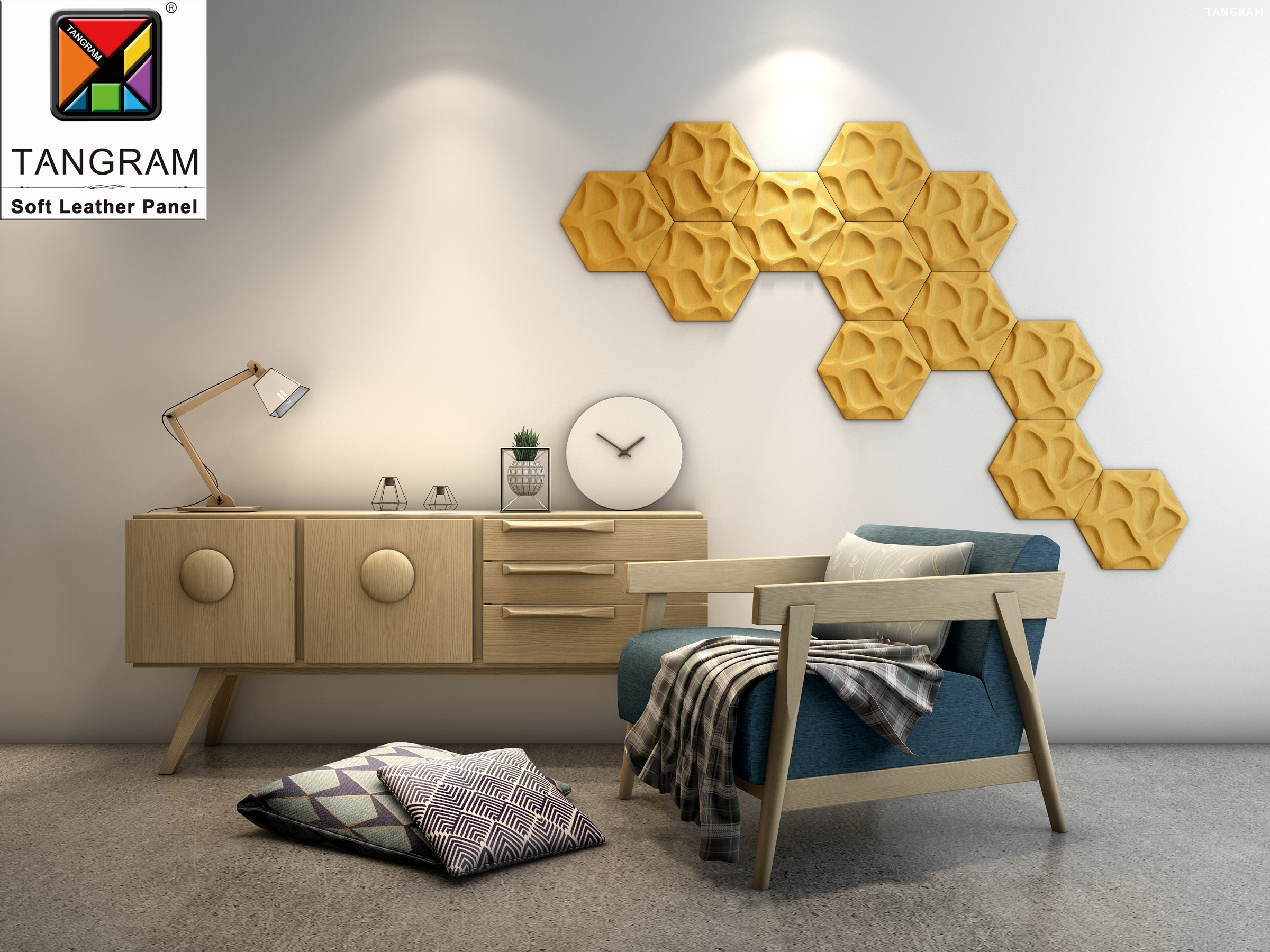 Pu Golden Indoor 3D Mosaic Tile