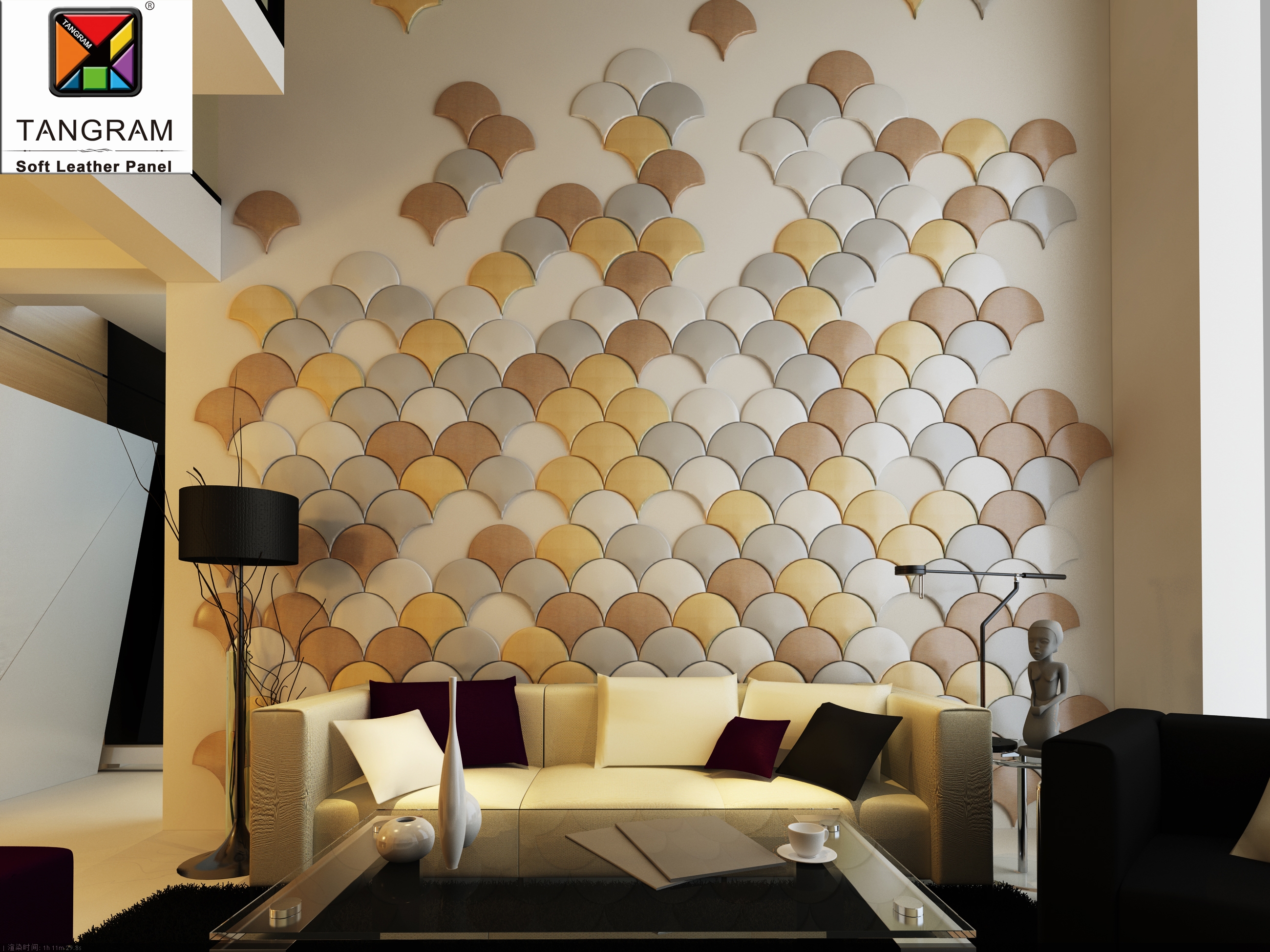 Acoustic Golden Indoor 3D Mosaic Tile