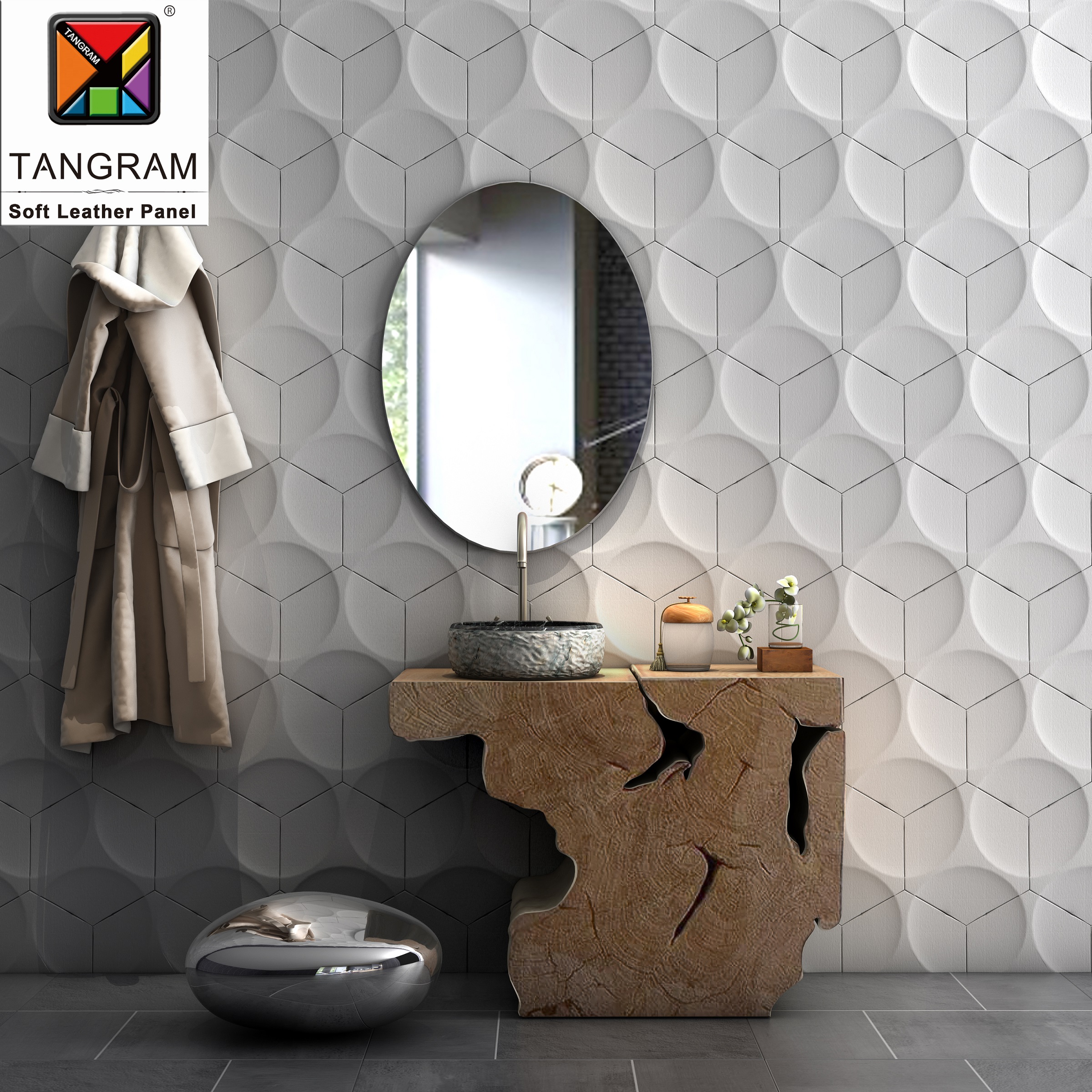 Zero Formaldehyde White Indoor 3D Mosaic Tile
